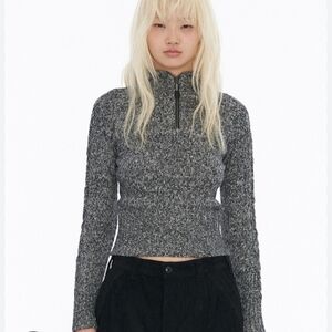 Women's Aerie  Gray Half-Zip Sweater Sz S